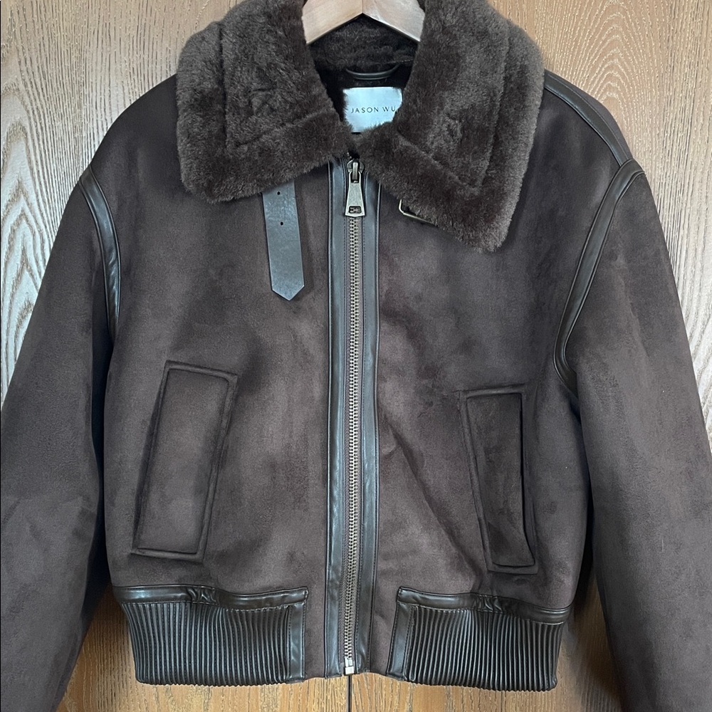 NWT - Jason Wu Dark Brown Shearling Jacket - Picture 1 of 11